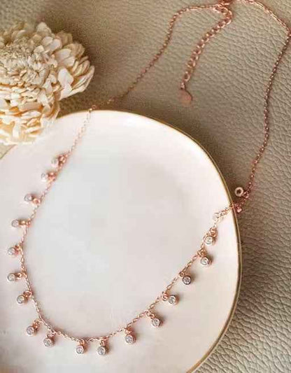 Women Rose Gold Stary Night Necklace