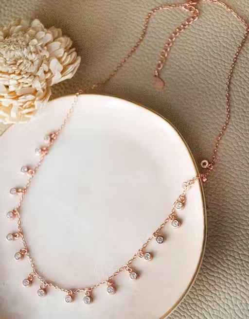 Women Rose Gold Stary Night Necklace