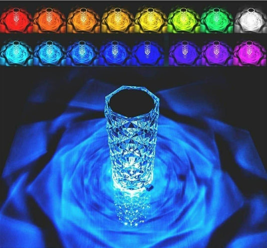 Crystal Table Lamp 16 Color Changing RGB Rose Diamond (Multi-Color) - Urban Heaven