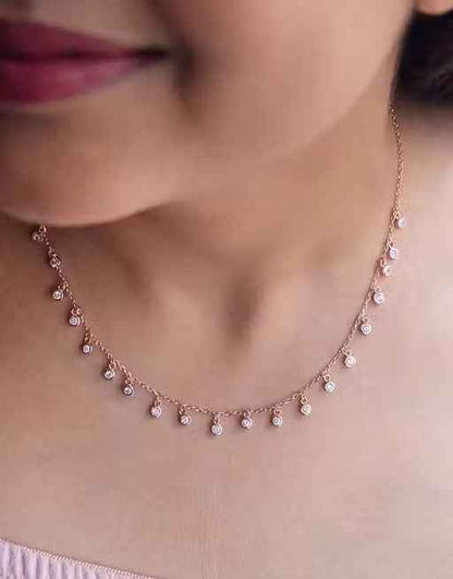 Women Rose Gold Stary Night Necklace